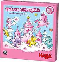 Das gut sehr gut bewertete Brettspiel Einhorn Glitzerglück: Wolkenstapelei günstig kaufen